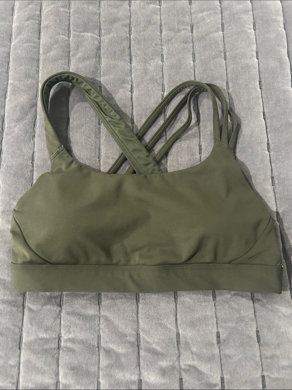 Athleta Olive Green Strappy Sports Bra - Women Intimates & Sleepwear size medium